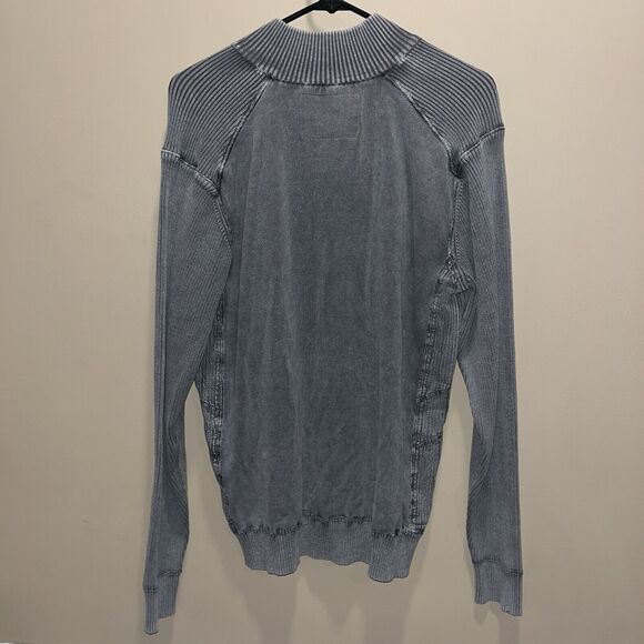 BKE Buckle Men's Sweater XL Gray Athletic Fit Mock Neck Quarter Zip Pullover - Picture 4 of 11